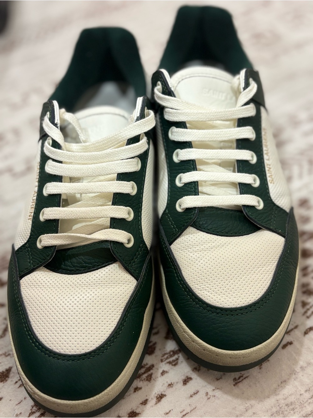 Saint Laurent Men’s SL 61 Low Top White Leather Sneakers Size 44 - Picture 3 of 7